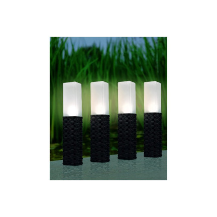 TG66774 SOLAR GARTEN LAMPE RATTAN LED LEUCHTEN 4PCS POL ANGETRIEBENES SOLARPANEL