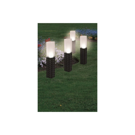 TG66774 SOLAR GARTEN LAMPE RATTAN LED LEUCHTEN 4PCS POL ANGETRIEBENES SOLARPANEL