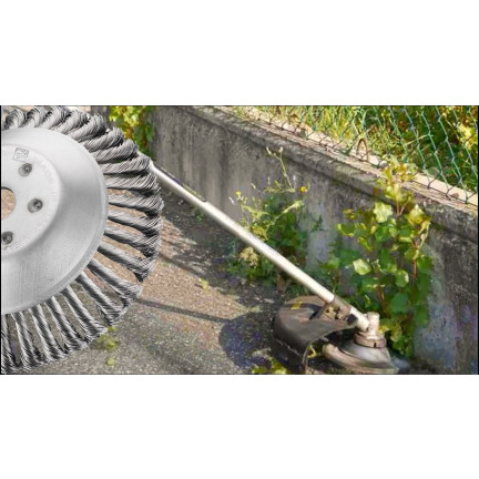 TG64409 Drahtbürste für Motorsense, Bürstenkopf für Pflastersteine auf Gehwegen