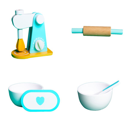 TG67006 SPIELZEUG LEBENSMITTELMASCHINE HOLZMIXER FÜR KINDER AGD KIT ZUBEHÖR