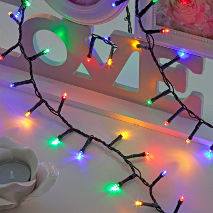 LM100 Weihnachtsbaumbeleuchtung, 100 LED, mehrfarbig, 8 Leuchtmodi