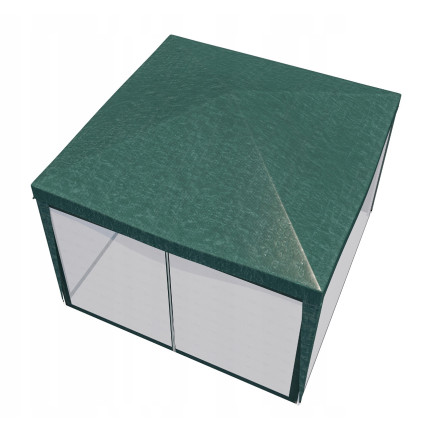 TG77594-1 GARTENZELT KOMMERZIELLER PAVILLON 3X3M MIT MOSKITONETZ GAZEBO FÜR DIE GARTENTERRASSE