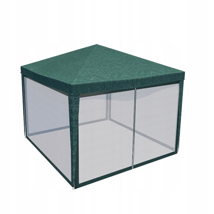 TG77594-1 GARTENZELT KOMMERZIELLER PAVILLON 3X3M MIT MOSKITONETZ GAZEBO FÜR DIE GARTENTERRASSE