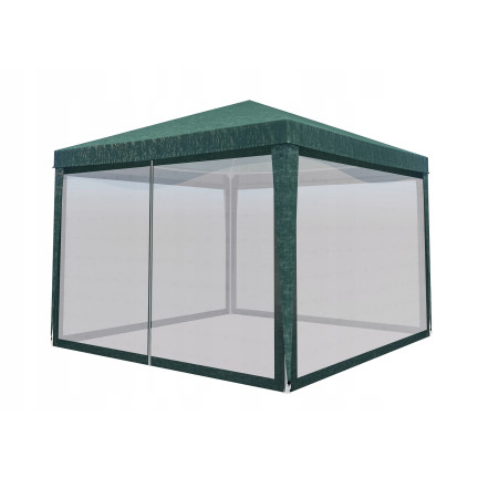 TG77594-1 GARTENZELT KOMMERZIELLER PAVILLON 3X3M MIT MOSKITONETZ GAZEBO FÜR DIE GARTENTERRASSE
