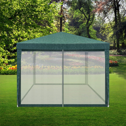TG77594-1 GARTENZELT KOMMERZIELLER PAVILLON 3X3M MIT MOSKITONETZ GAZEBO FÜR DIE GARTENTERRASSE