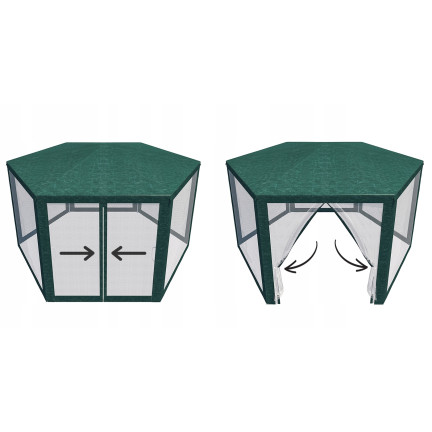 TG77596-1 GARTENZELT KOMMERZIELLER PAVILLON 6 WÄNDE MIT MOSKITONETZ GAZEBO FÜR DIE GARTENTERRASSE