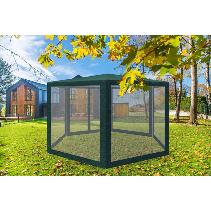 TG77596-1 GARTENZELT KOMMERZIELLER PAVILLON 6 WÄNDE MIT MOSKITONETZ GAZEBO FÜR DIE GARTENTERRASSE