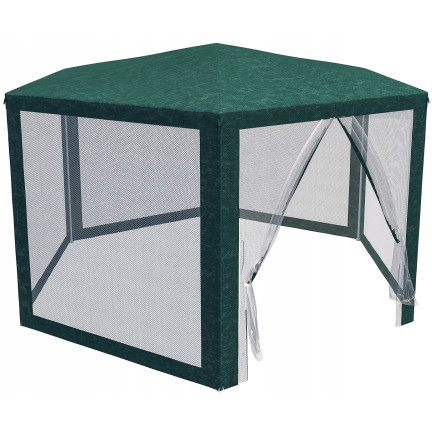 TG77596-1 GARTENZELT KOMMERZIELLER PAVILLON 6 WÄNDE MIT MOSKITONETZ GAZEBO FÜR DIE GARTENTERRASSE