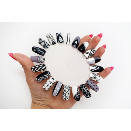 AG563 NAIL ART DESIGNS NAIL ART SCHABLONEN NAIL TIPS HYBRID