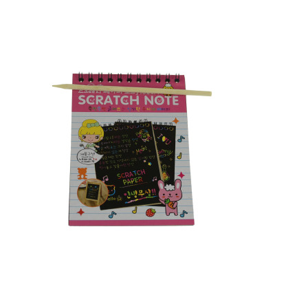 TG67341 KRATZBRETT A6 REGENBOGEN FÄRBUNG BUCH KRATZBRETT STIFT NOTIZBUCH SCHWARZ NOTIZBUCH