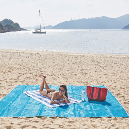 TG64477 Strand Stranddecke XXL 200x150 SAND FREE mit Haken