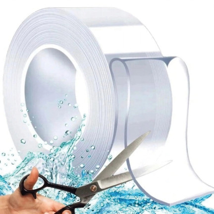 Doppelseitiges Montageband, wiederverwendbar, transparent, 3 cm x 5 m