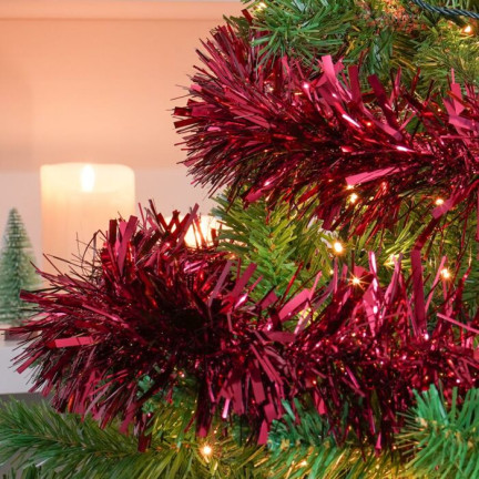 TG51877-rote weihnachtsbaumkette metallisch rot dicke girlande für weihnachtsbaum 2M