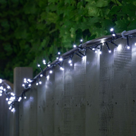 LED-Lichterkette 500 L, kaltweiß, Weihnachtsbaum, Weihnachtsbeleuchtung, für drinnen und draußen, 3+25 m