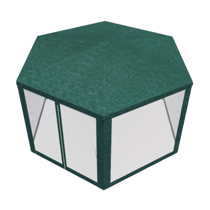 TG77596-1 GARTENZELT KOMMERZIELLER PAVILLON 6 WÄNDE MIT MOSKITONETZ GAZEBO FÜR DIE GARTENTERRASSE