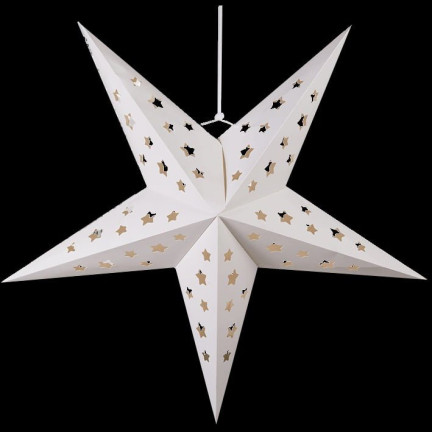 TG59705-1 Faltbarer Weihnachtsstern, 3D-Papier-Buntglas-Dekoration, durchbrochene Fensterdekoration, 27 cm