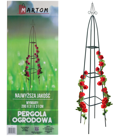 PERG-N0293 GARTEN PERGOLA PYRAMIDE ROSE STÜTZE METALL PFAHL