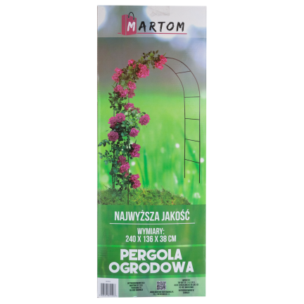 PERG-N3214 Gartenbogen Metallbogen für Rosen Blumen Zweige 240cm