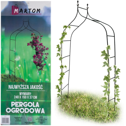 PERG-N6078 Gartenbogen Metallbogen für Rosen Blumen Zweige 240cm