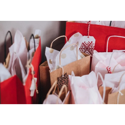 BAG8607 WEIHNACHTSGESCHENK TASCHE WEISS UND ROT 44X31X12