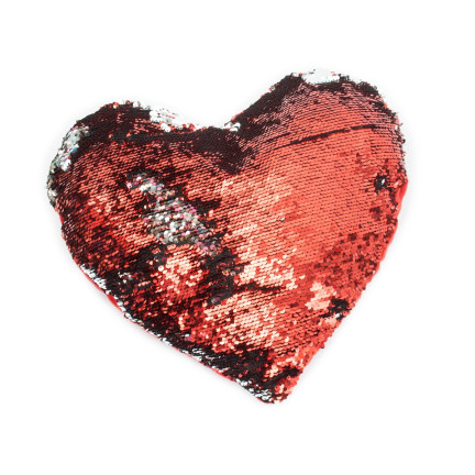 48329S KISSEN HERZ PAILLETTEN SILBER VALENTINSTAG