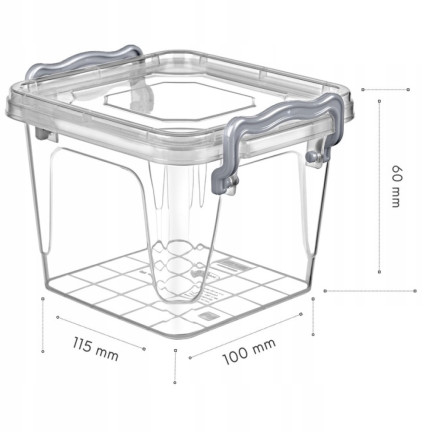 HOB021128 MULTI BOX Kunststoff-Lebensmittelbehälter 0,55L QUADRAT