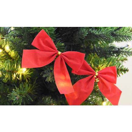 TG59784 BÖGEN SAMT BÖGEN WEIHNACHTSBAUMSCHMUCK ANHÄNGER SATZ VON 12PCS DRAHT