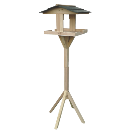 Vogelhäuschen aus Holz, auf einem Fuß, hoch, in Form eines Häuschens, 116 × 30 × 30 cm