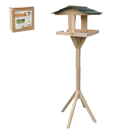 Vogelhäuschen aus Holz, auf einem Fuß, hoch, in Form eines Häuschens, 116 × 30 × 30 cm
