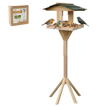 Vogelhäuschen aus Holz, auf einem Fuß, hoch, in Form eines Häuschens, 116 × 30 × 30 cm