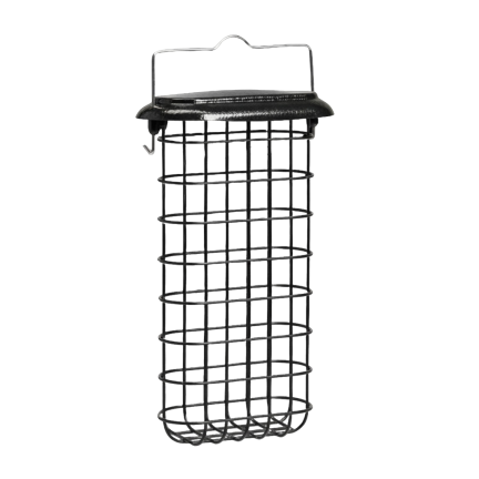 Vogelfutterhaus aus Metall für Fettkugeln und -blöcke, 15,5 × 7,2 × 26 cm