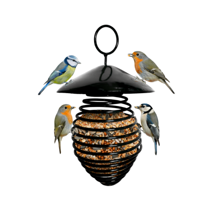 Vogelhäuschen aus Metall für Fettkugeln, oval