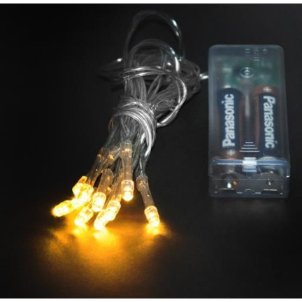 KK81CB WEIHNACHTSBAUMBELEUCHTUNG 10LED FÜR WEIHNACHTSBAUM BATTERIEN AA WARM WEISS