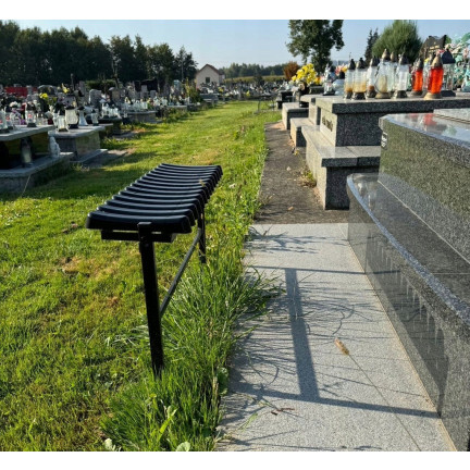 MEB8275 KLAPPBARE BANK 68CM LANG SCHWARZ FÜR GARTEN ZU FRIEDHOF FRIEDHOF