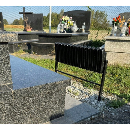 MEB8275 KLAPPBARE BANK 68CM LANG SCHWARZ FÜR GARTEN ZU FRIEDHOF FRIEDHOF