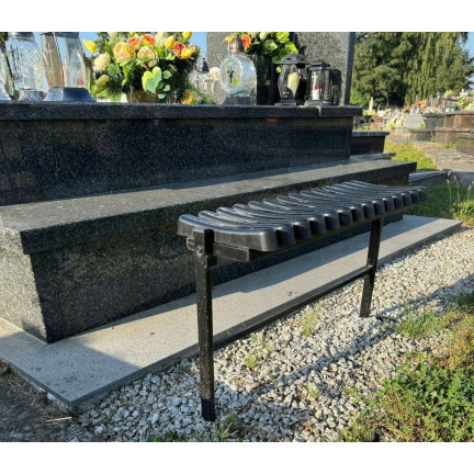 MEB8275 KLAPPBARE BANK 68CM LANG SCHWARZ FÜR GARTEN ZU FRIEDHOF FRIEDHOF