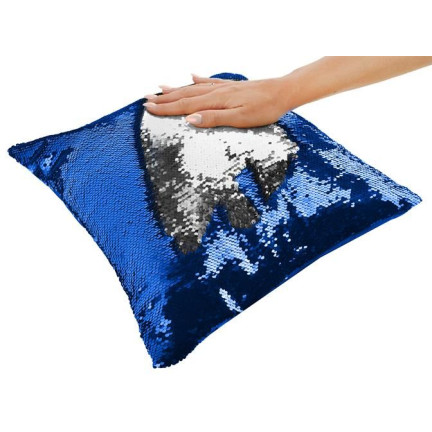 5441 Magic Pailletten Kissen Doppelseitig Großes Kissen blau