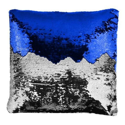5441 Magic Pailletten Kissen Doppelseitig Großes Kissen blau