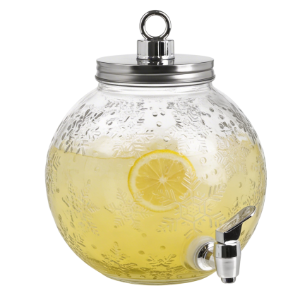 Krug mit Ausguss und Metallverschluss für Limonade, Kugelform, 4 l