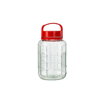 Glasgefäß, universell einsetzbar, Einmachglas für Gurken, mit Kunststoffverschluss, 2 l