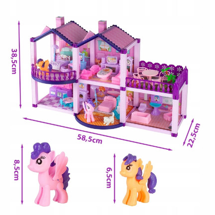 TG67311 Puppenhaus mit Zubehör, Terrasse, Ponys, Pony-Villa, Villa-Möbel