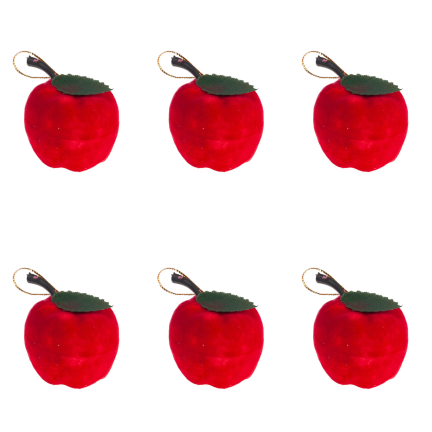 TG76403 Äpfel, Apfel-Anhänger, Styropor-Kugeln, 6 Stück, für Weihnachtsgestecke und Kränze