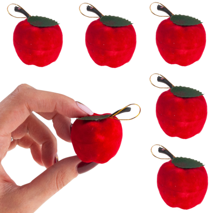 TG76403 Äpfel, Apfel-Anhänger, Styropor-Kugeln, 6 Stück, für Weihnachtsgestecke und Kränze