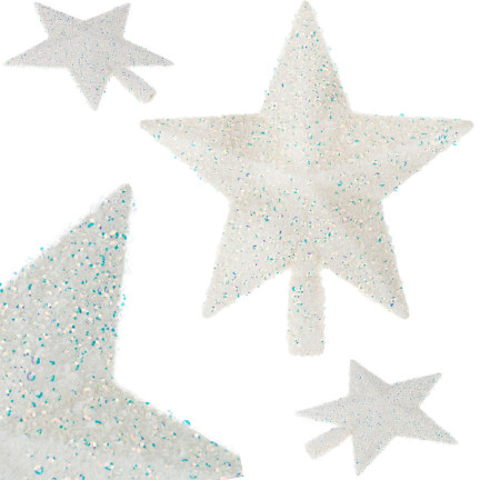 TG51352 Weihnachtsbaumstern Spitze weiß nicht glitzernd Weihnachtsbaumstern Ornament Glitter