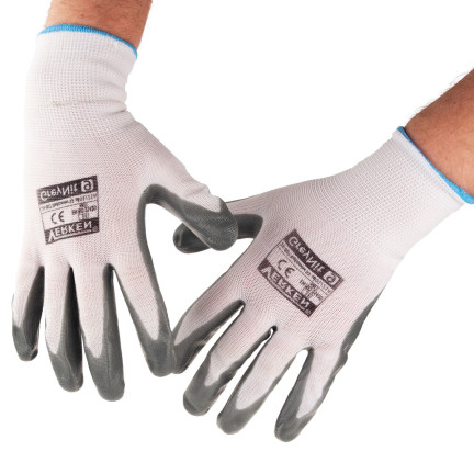 R445 ARBEITSSCHUTZHANDSCHUHE AUS NITRIL GRAU GRÖSSE 9 L