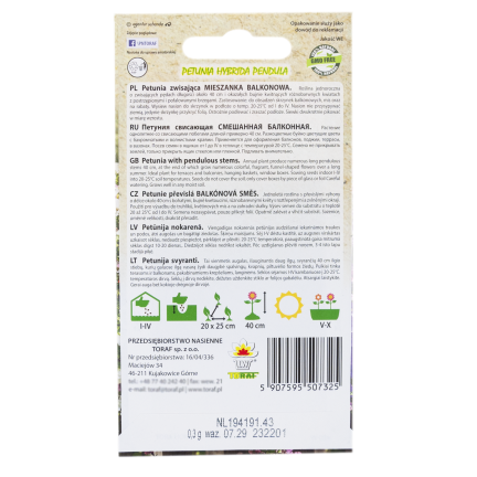 R7325 PETUNIE HÄNGEND BALCONY MIX 0.3G SAMEN BALCONY MIX PETUNIEN