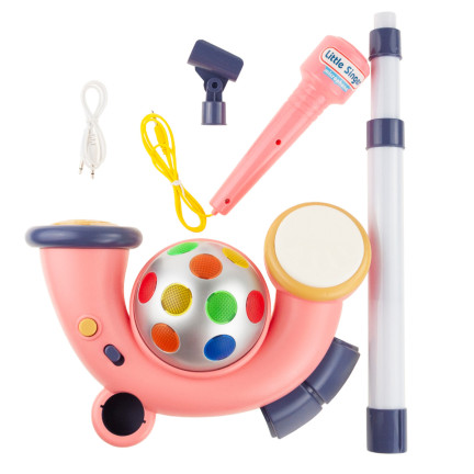 RJ2835 Karaoke-Mikrofon mit Stativ, Disco-Kugel, MP3, für Kinder – „Little Star“