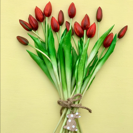 CV07588-10 EINZELN GUMMIERTE TULPE ROT WIE LIVE
