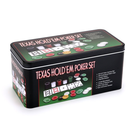 ZW33 Poker-Set, 200-teilig, mit Spielmatte und Texas-Karten