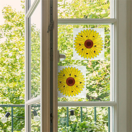 Klebefallen für das Fenster, Insektenkleber, Blumenform, 3er-Set.